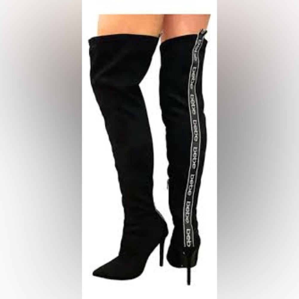 Bebe Black Pants with Logo Detail